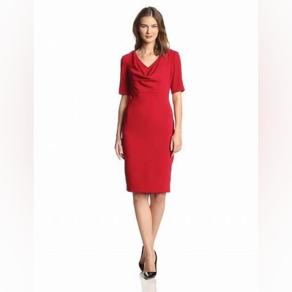 Anne Klein Red Cowl Neck Dress - Picture 13 of 16